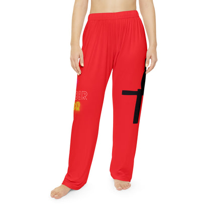 Women's Pajama Pants: Fishing Red