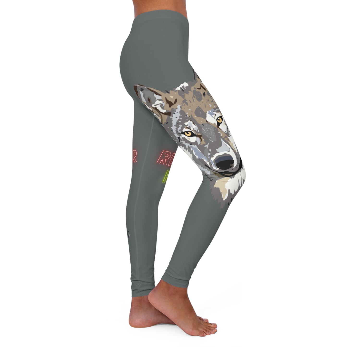 Women's Spandex Leggings: Wolves Dark Grey