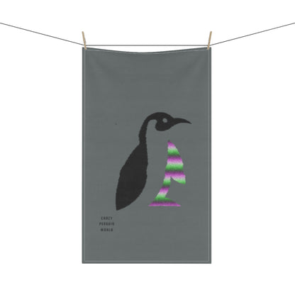 Kitchen Towel: Crazy Penguin World Logo Dark Grey