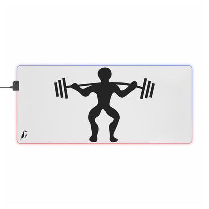 LED Gaming Mouse Pad: Weightlifting White