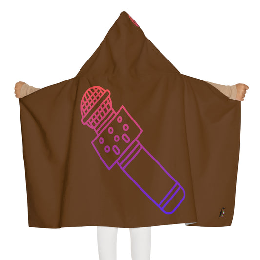 Youth Hooded Towel: Music Brown