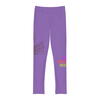 Youth Full-Length Leggings: Volleyball Lite Purple