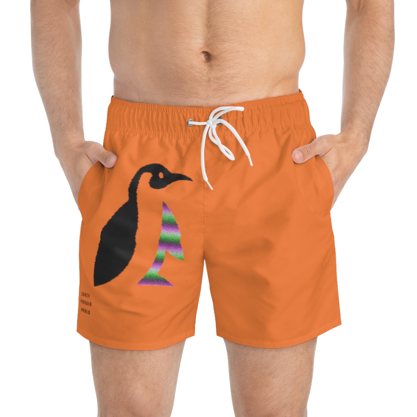 Swim Trunks: Crazy Penguin World Logo Crusta