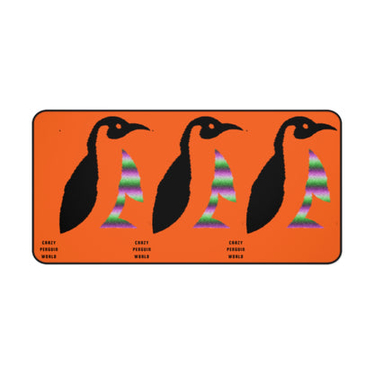 Desk Mat: Crazy Penguin World Logo Orange