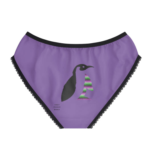 Women's Briefs: Crazy Penguin World Logo Lite Purple