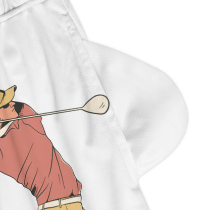 Basketball Rib Shorts: Golf White