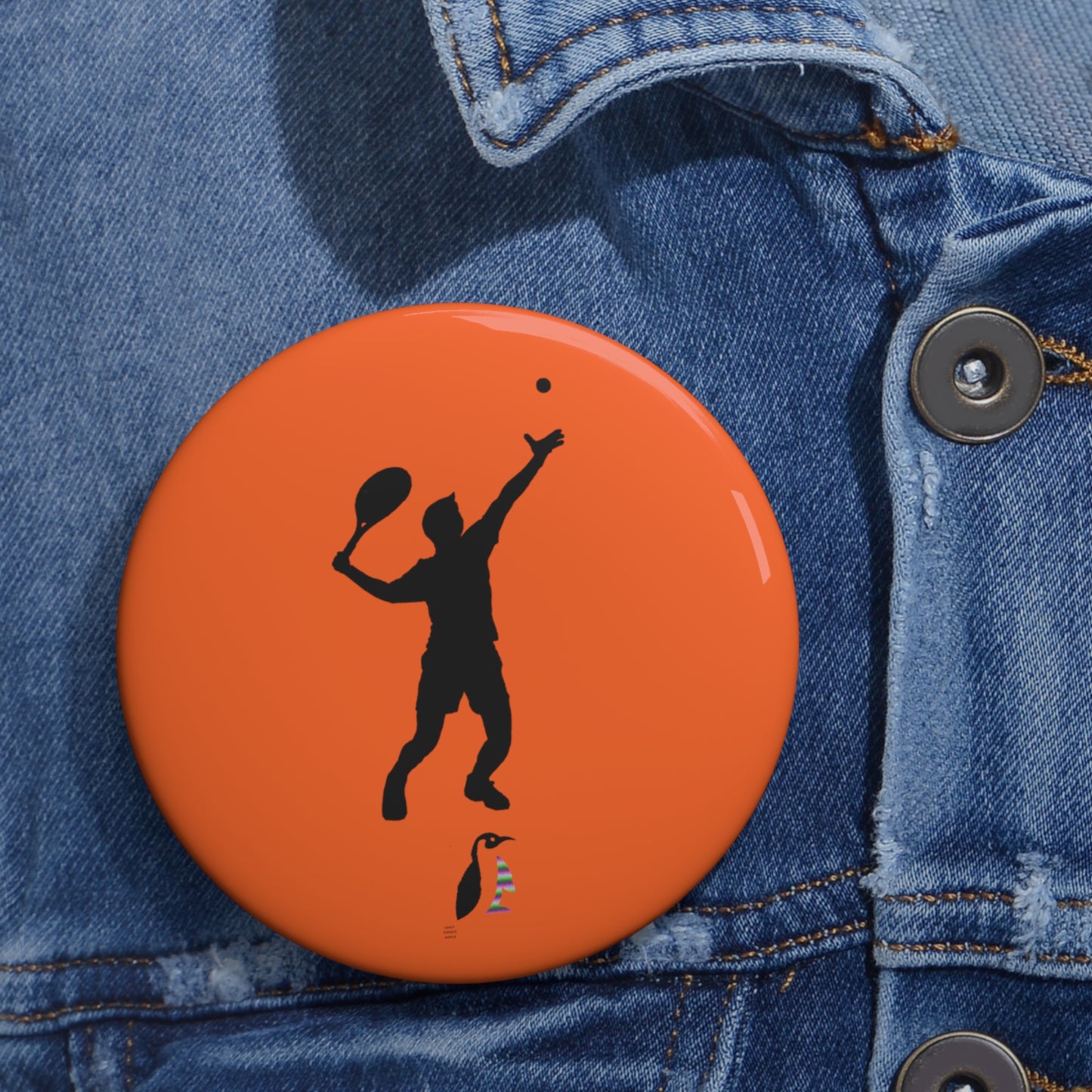 Custom Pin Buttons Tennis Orange