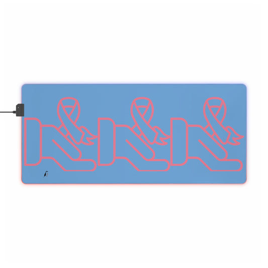 LED Gaming Mouse Pad: Fight Cancer Lite Blue
