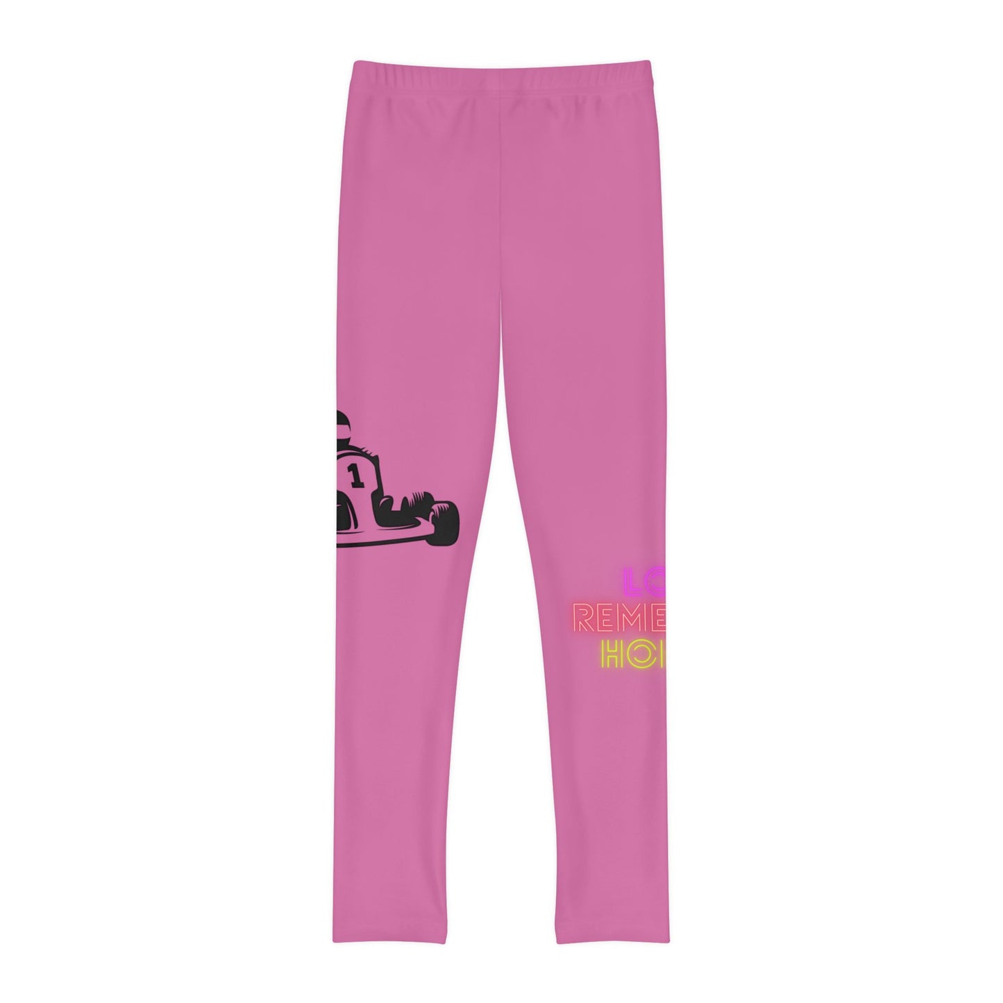 Youth Full-Length Leggings: Racing Lite Pink