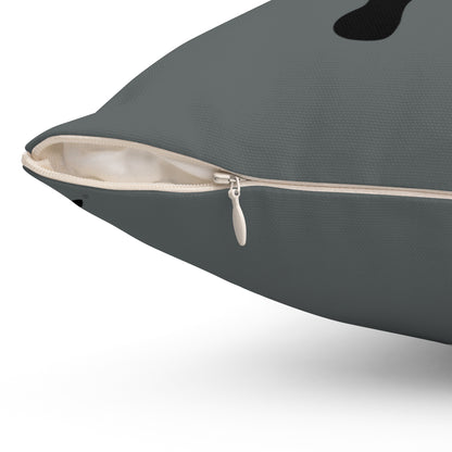 Spun Polyester Square Pillow: Weightlifting Dark Grey