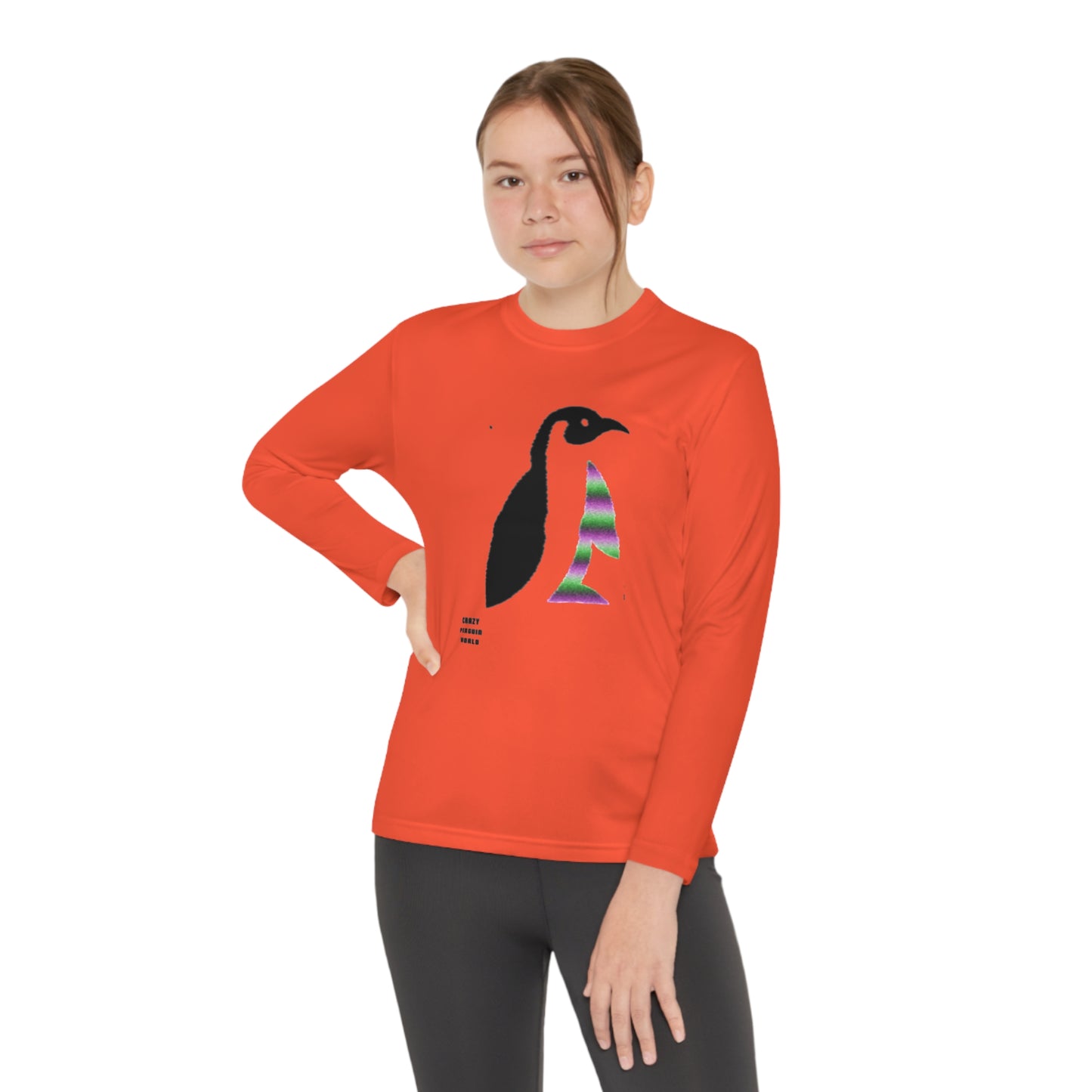 Youth Long Sleeve Competitor Tee: Crazy Penguin World Logo