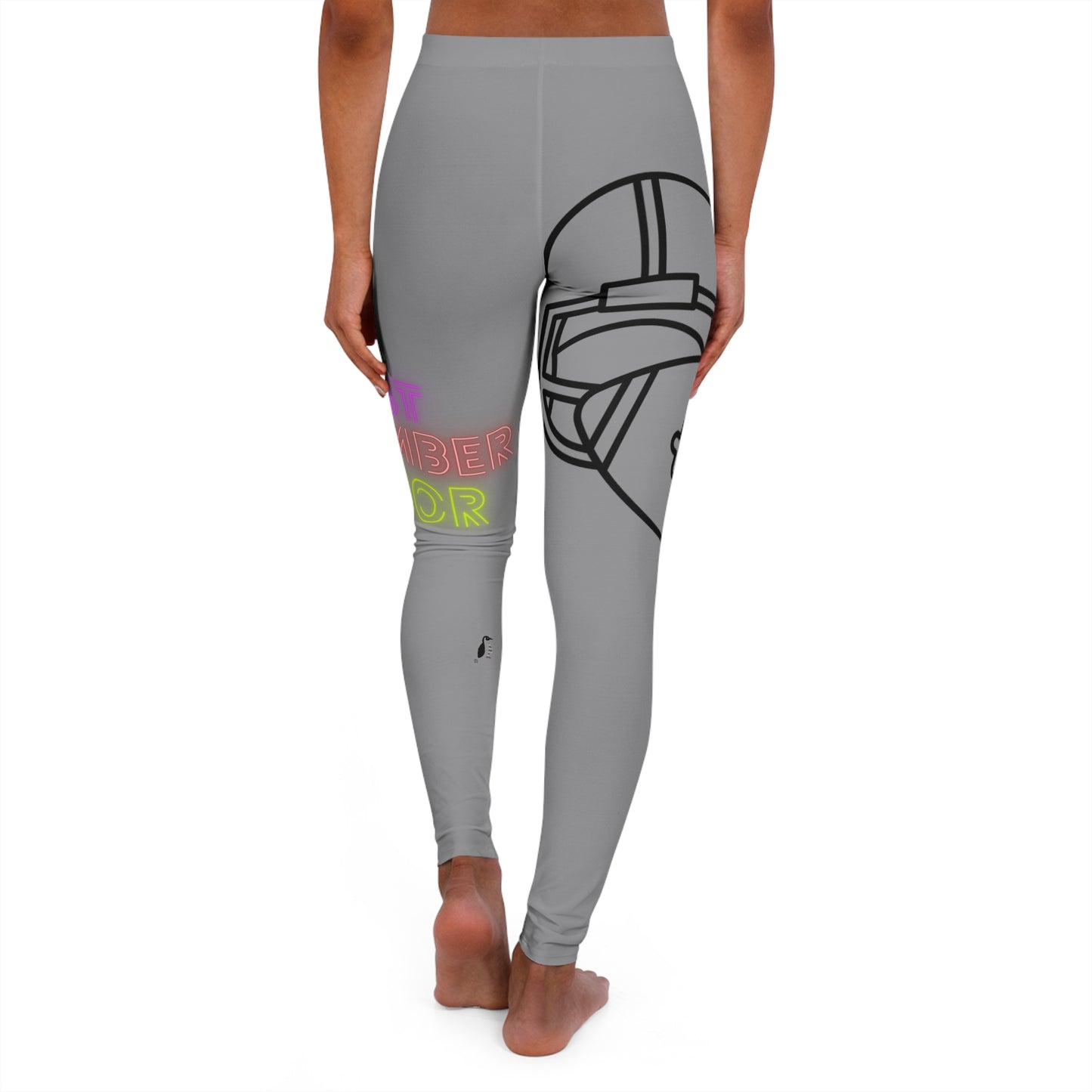 Women's Spandex Leggings: Football Grey