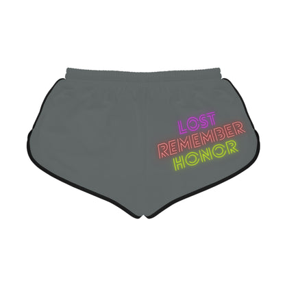 Women's Relaxed Shorts: Crazy Penguin World Logo Dark Grey