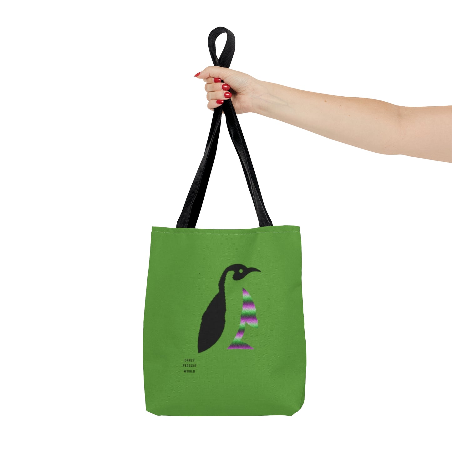 Tote Bag: Crazy Penguin World Logo Green