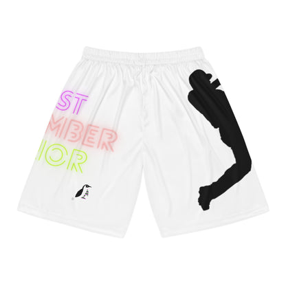 Basketball Shorts: Baseball White