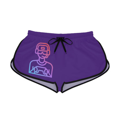 Women's Relaxed Shorts: Gaming Purple