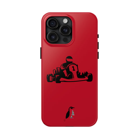 Tough Phone Cases (for iPhones): Racing Dark Red