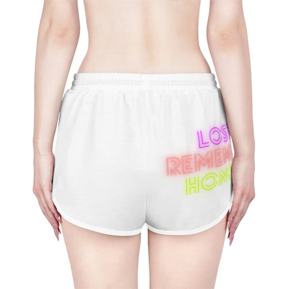 Women's Relaxed Shorts: Crazy Penguin World Logo White