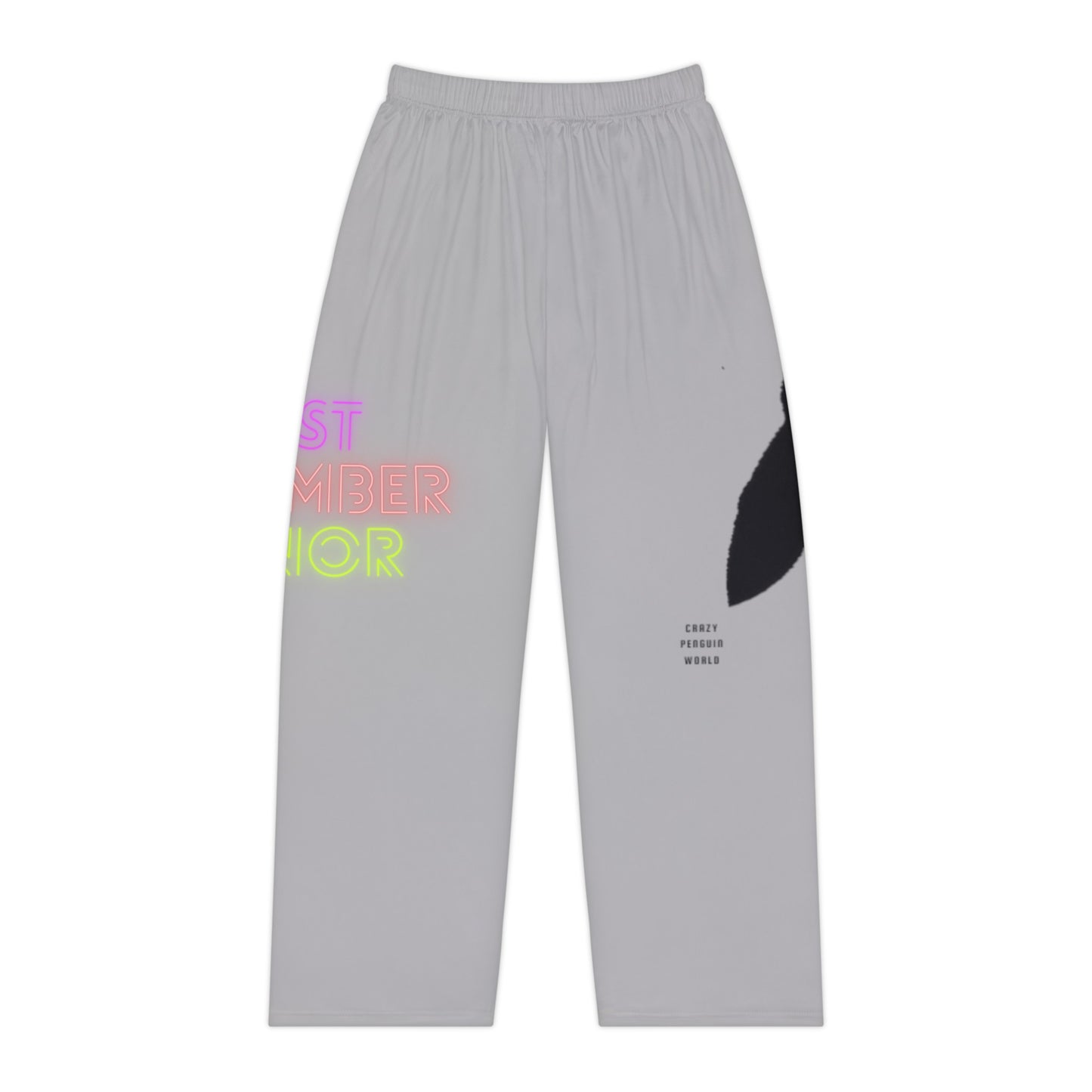 Women's Pajama Pants: Crazy Penguin World Logo Lite Grey