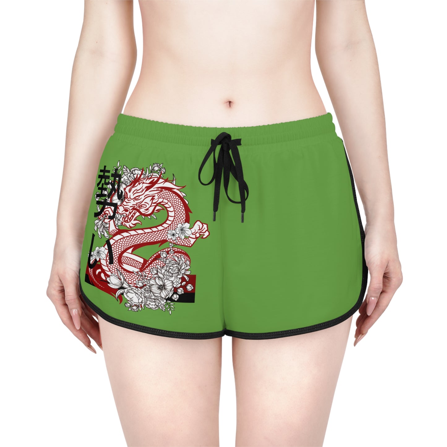 Women's Relaxed Shorts: Dragons Green