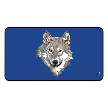 Desk Mat: Wolves Dark Blue