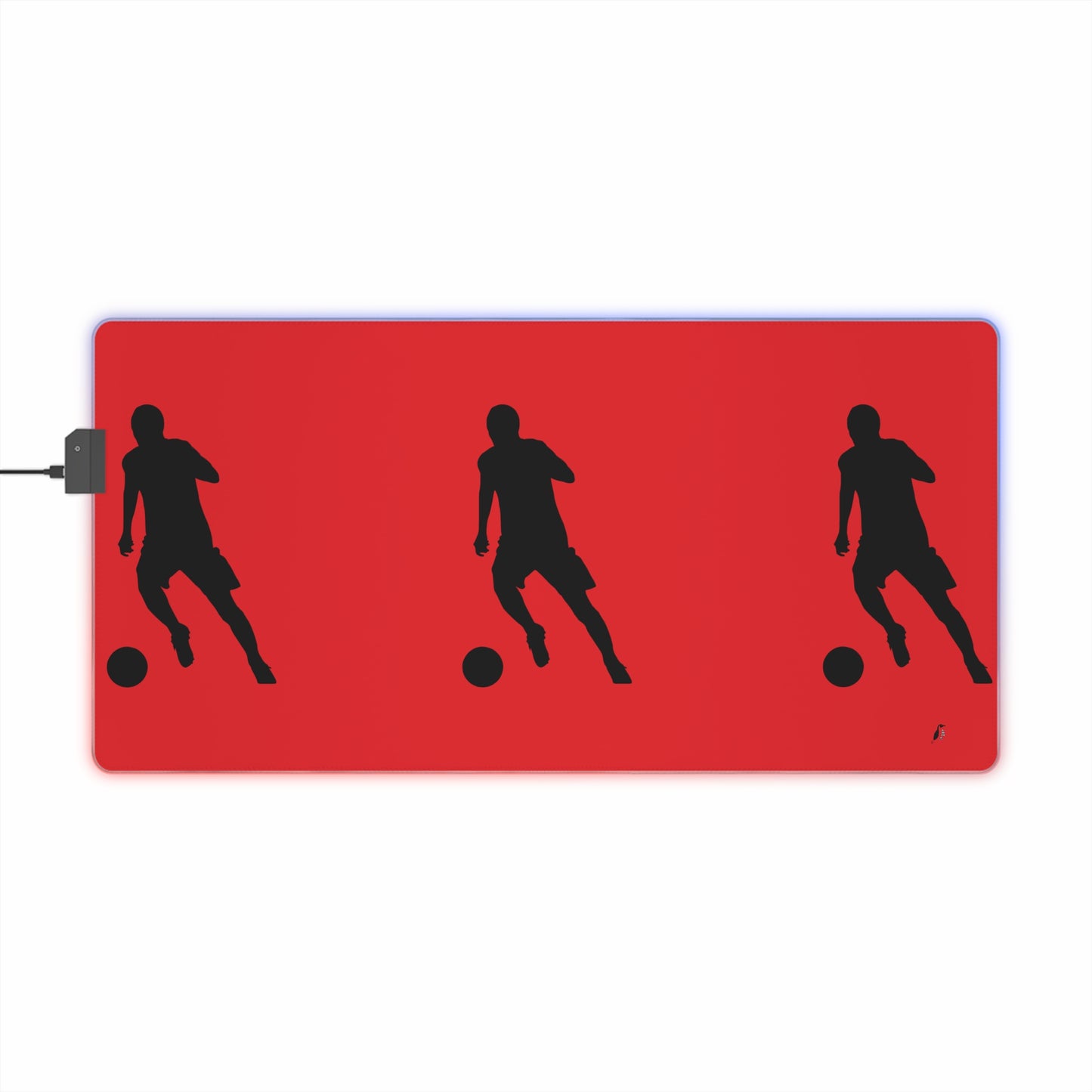 LED Gaming Mouse Pad: Soccer Red