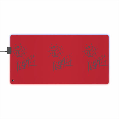 LED Gaming Mouse Pad: Volleyball Dark Red