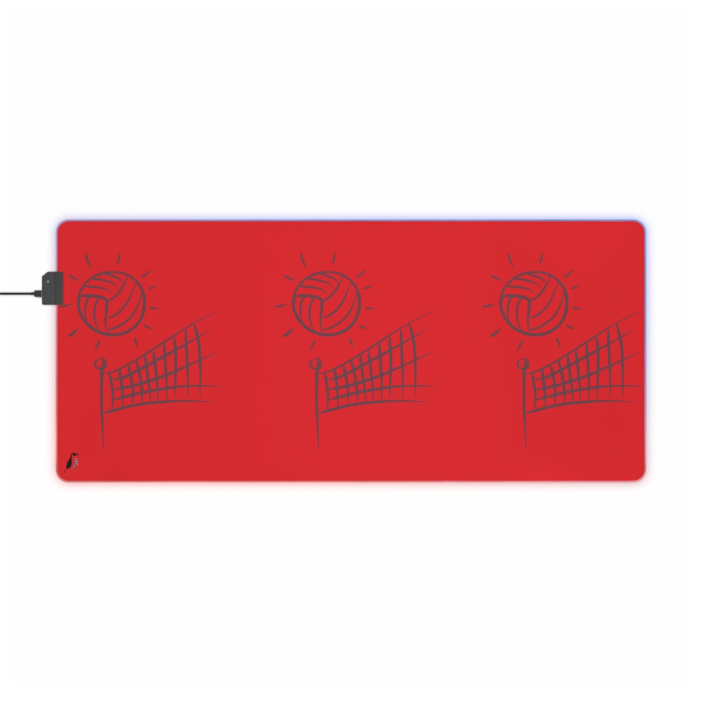 LED Gaming Mouse Pad: Volleyball Red