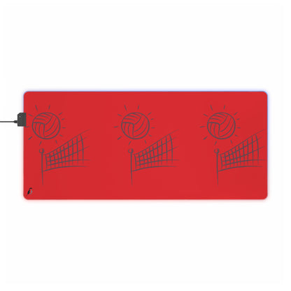 LED Gaming Mouse Pad: Volleyball Red