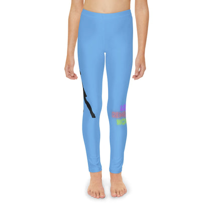 Youth Full-Length Leggings: Soccer Lite Blue