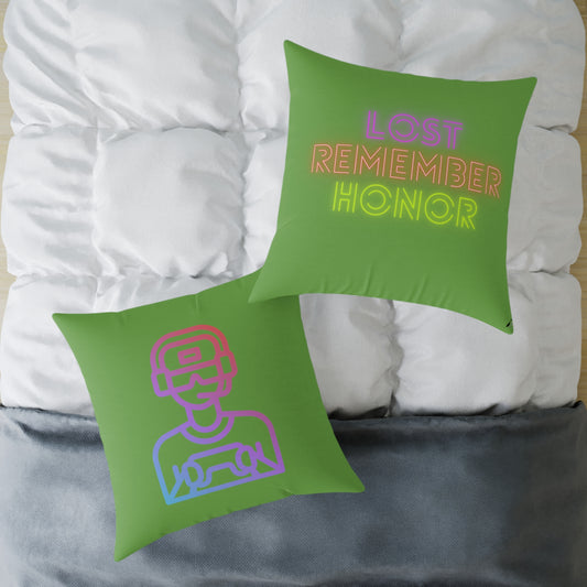 Spun Polyester Pillow: Gaming Green