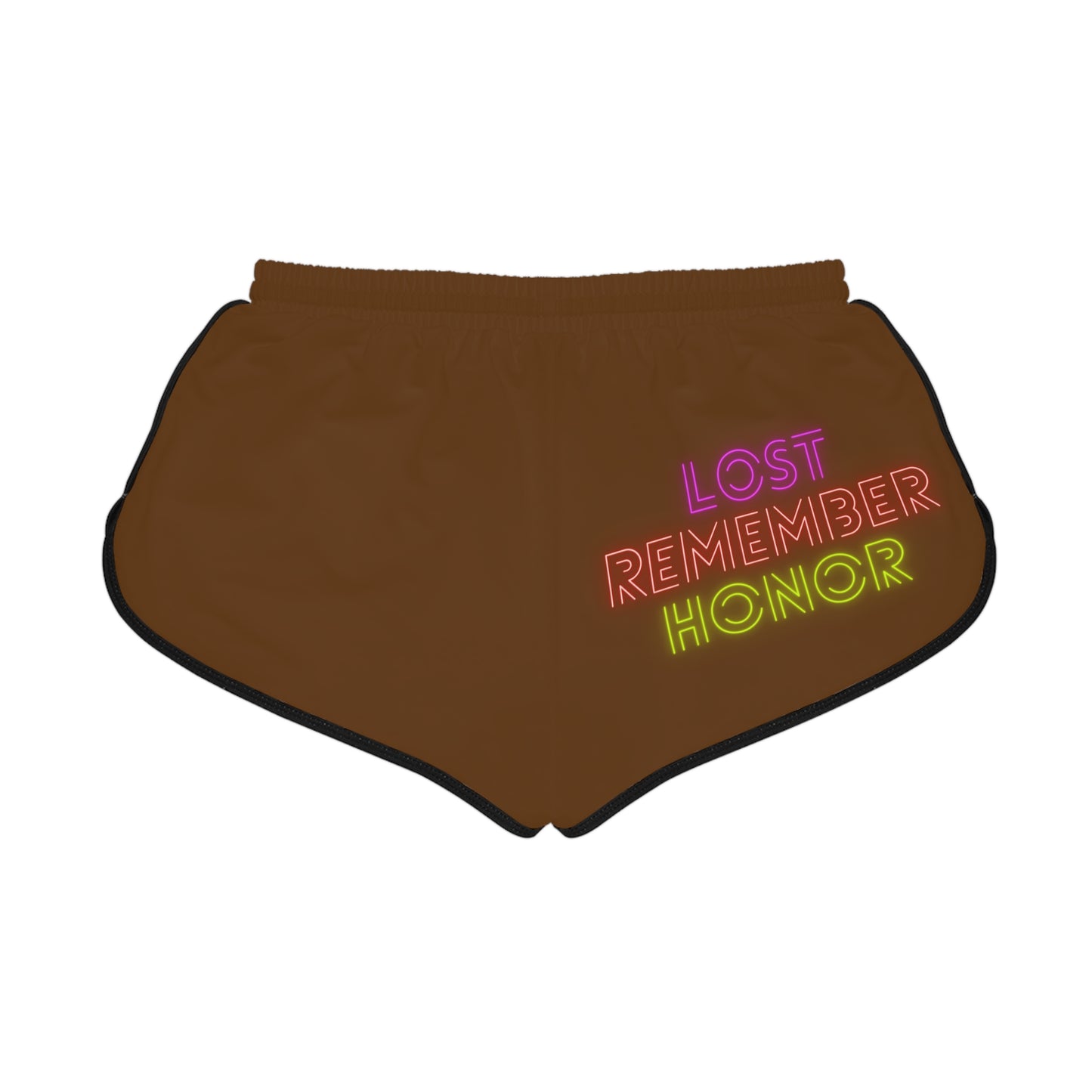 Women's Relaxed Shorts: Crazy Penguin World Logo Brown