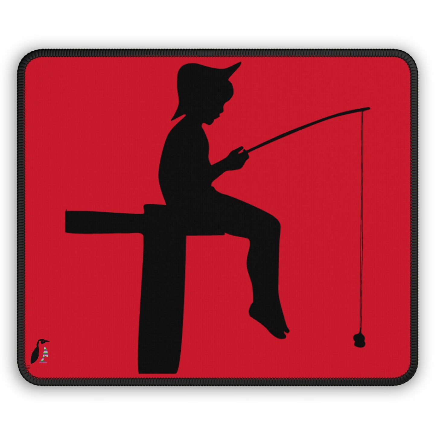 Gaming Mouse Pad: Fishing Dark Red