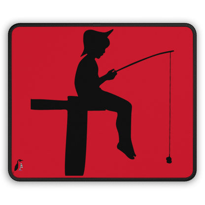 Gaming Mouse Pad: Fishing Dark Red