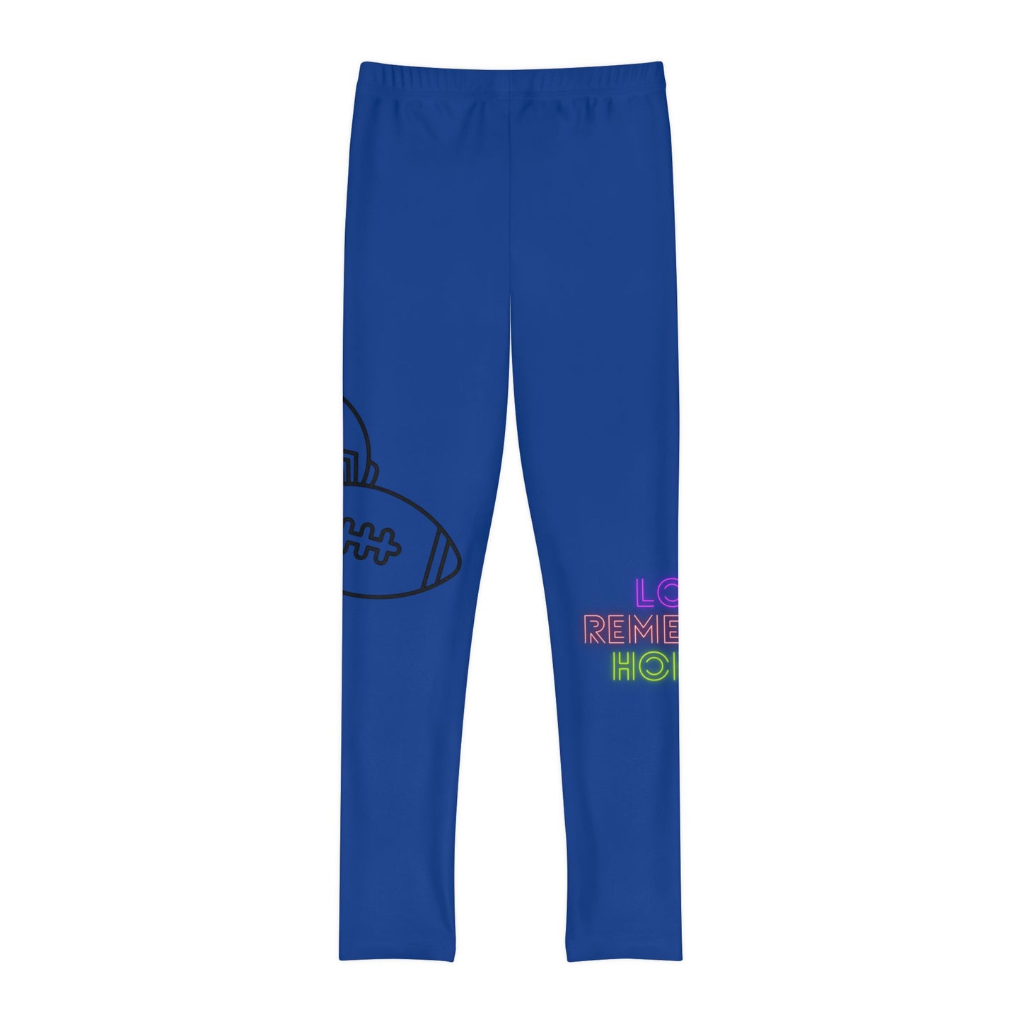 Youth Full-Length Leggings: Football Dark Blue