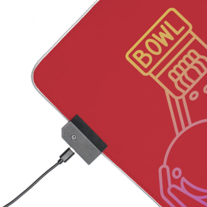 LED Gaming Mouse Pad: Bowling Dark Red