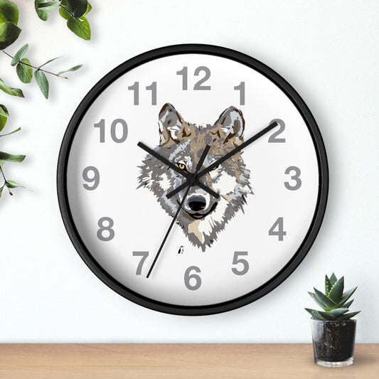 Wall clock: Wolves Grey