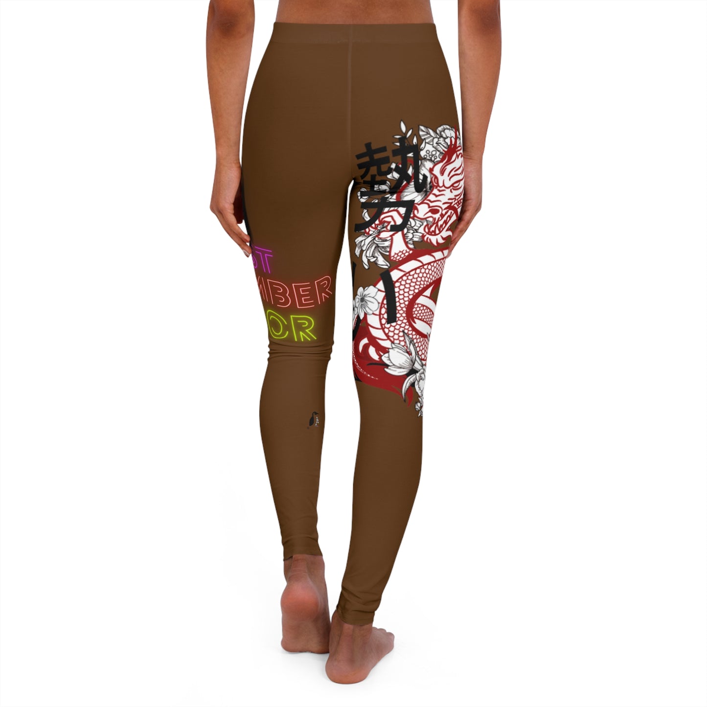 Women's Spandex Leggings: Dragons Brown