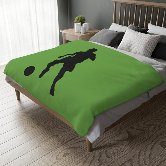 Velveteen Minky Blanket (Two-sided print): Soccer Green