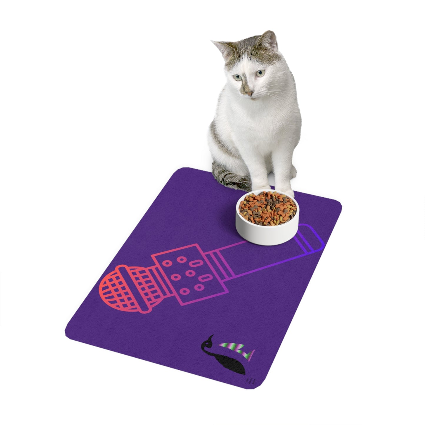 Pet Food Mat: Music Purple