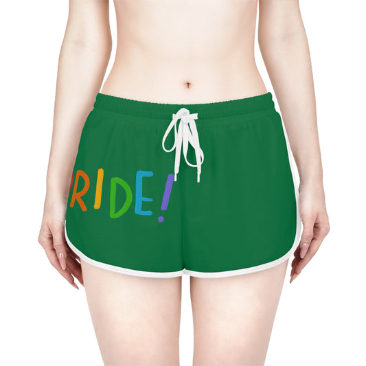Women's Relaxed Shorts: LGBTQ Pride Dark Green