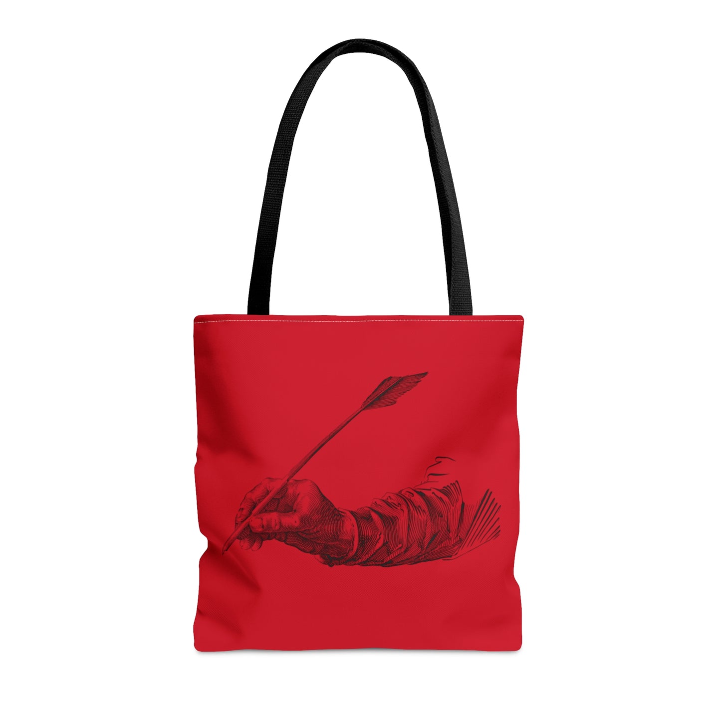 Tote Bag: Writing Dark Red