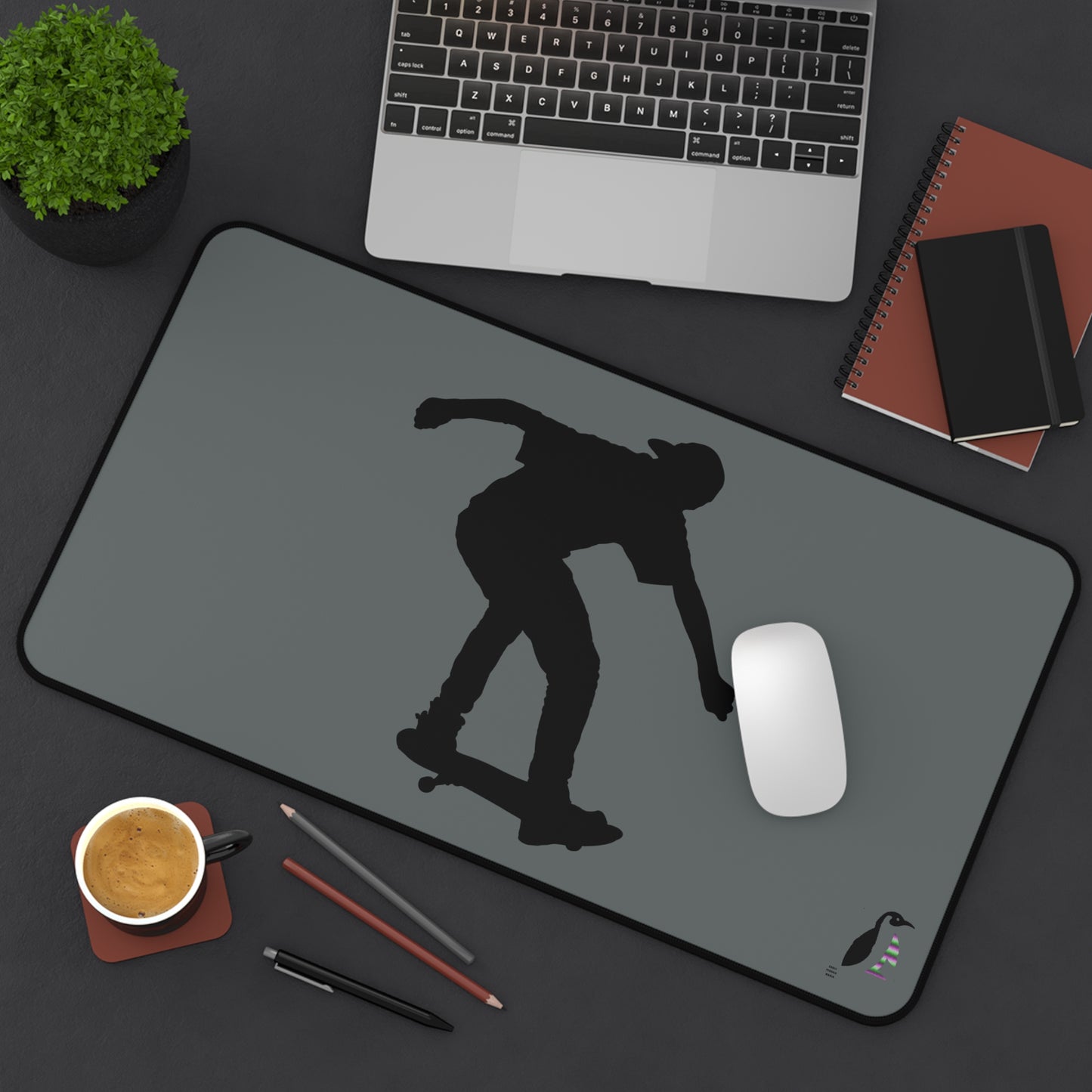 Desk Mat: Skateboarding Dark Grey