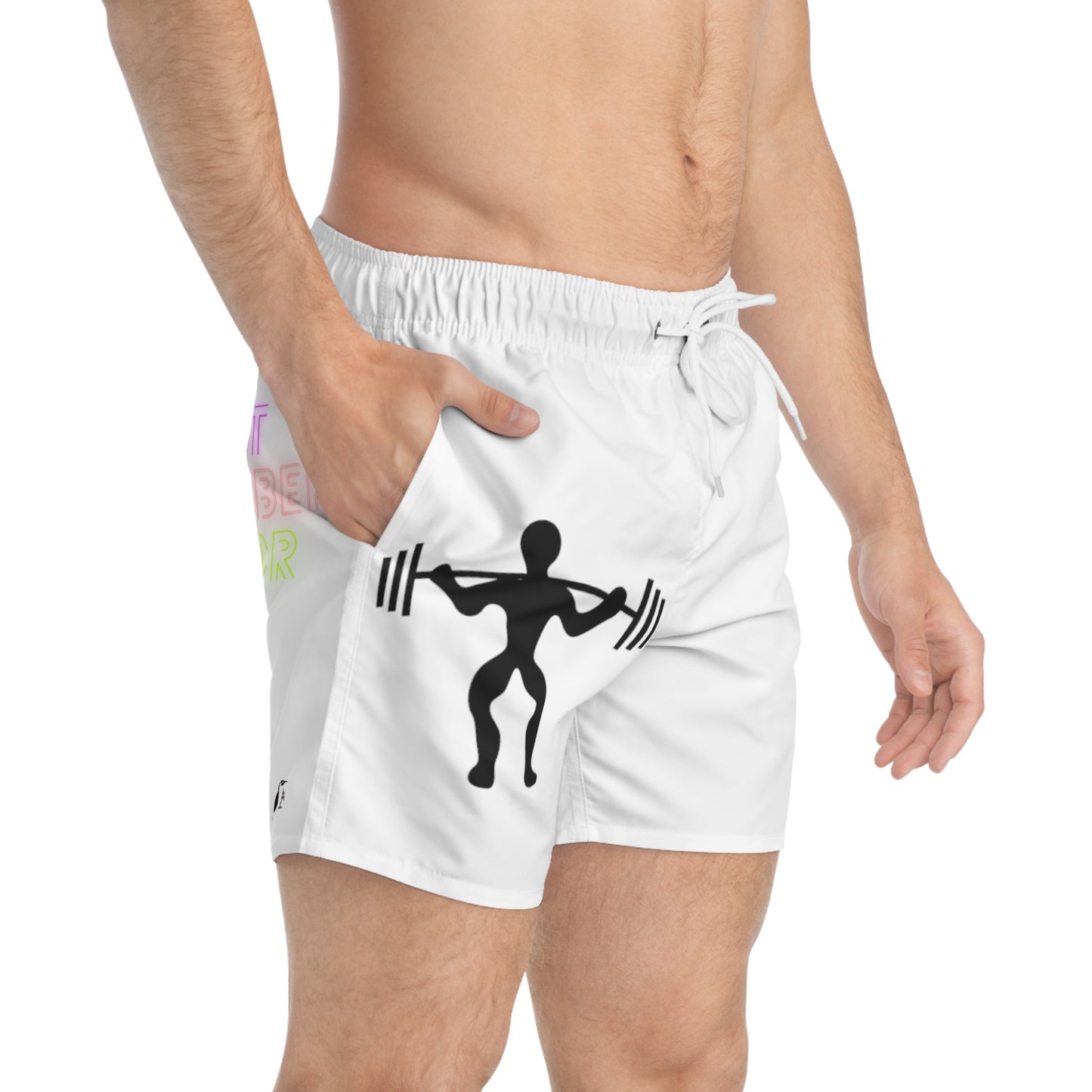 Swim Trunks: Weightlifting White