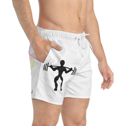 Swim Trunks: Weightlifting White