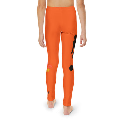 Youth Full-Length Leggings: Soccer Orange