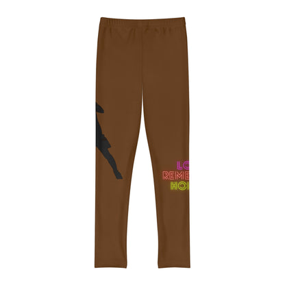 Youth Full-Length Leggings: Soccer Brown