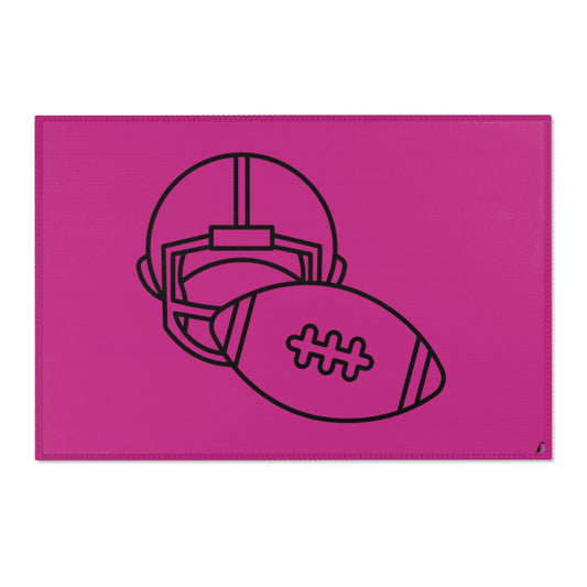 Area Rug (Rectangle): Football Pink