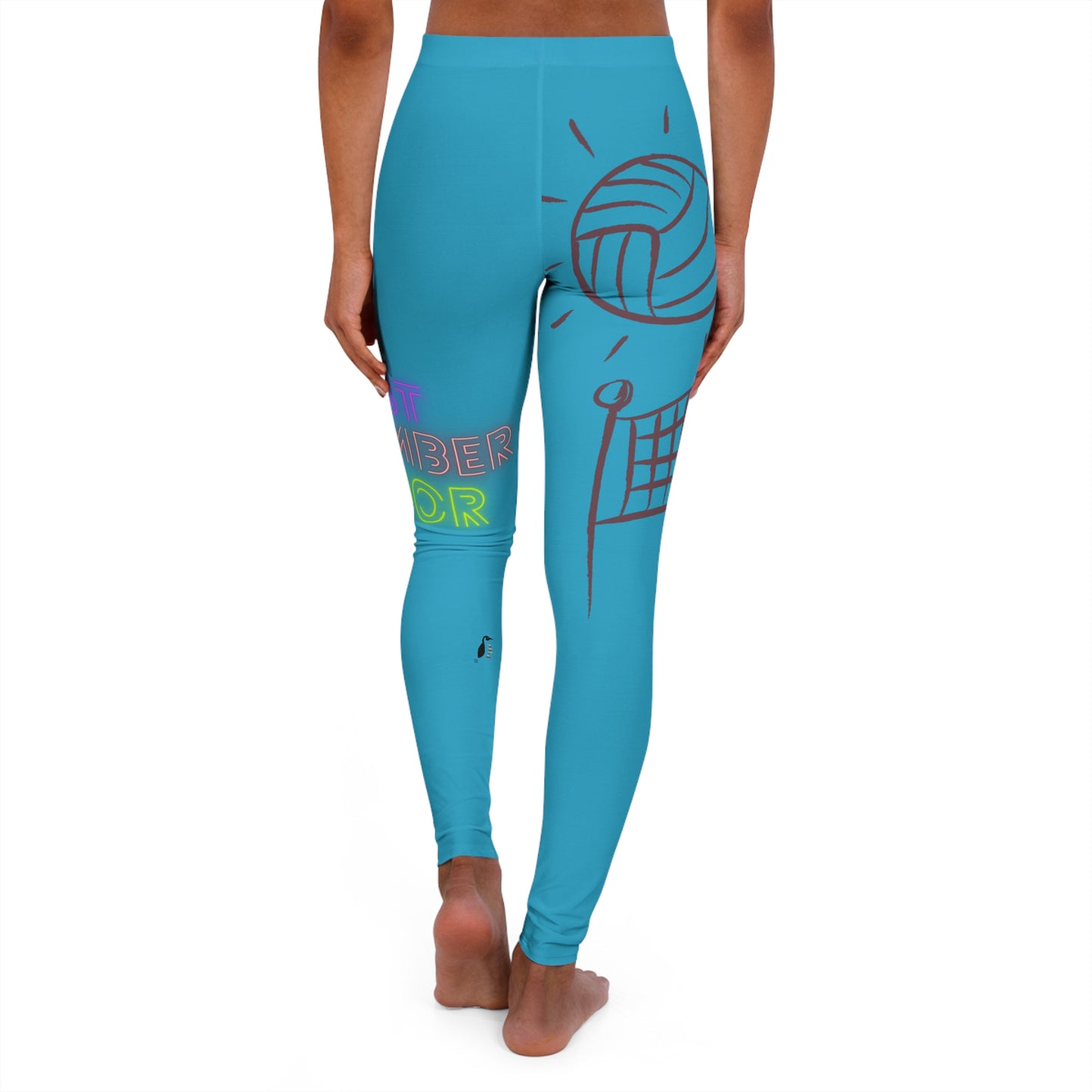 Women's Spandex Leggings: Volleyball Turquoise