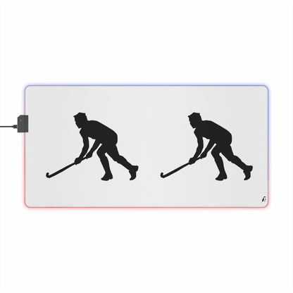 LED Gaming Mouse Pad: Hockey White